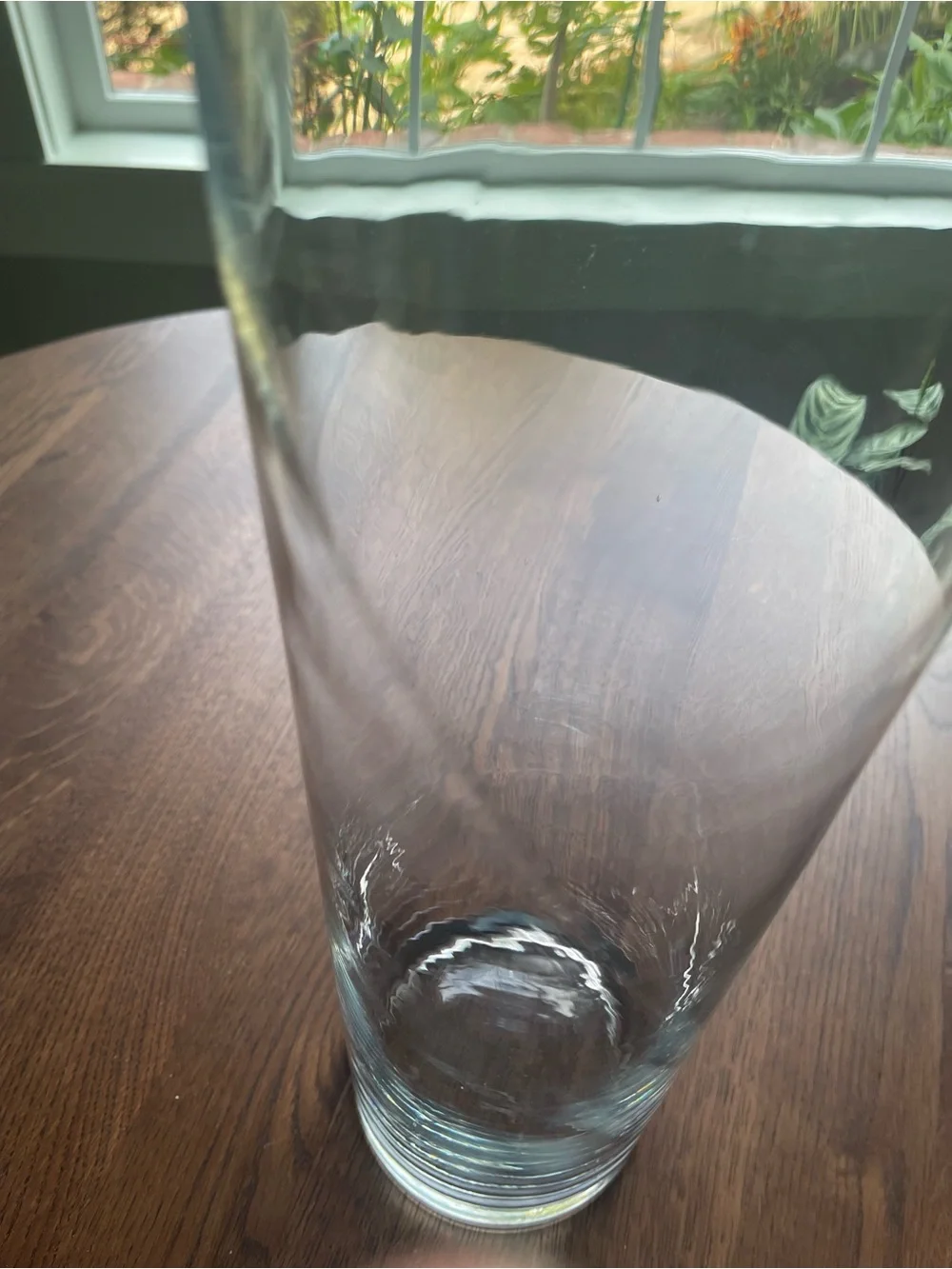 Clear Glass Tall Cylinder Vase -